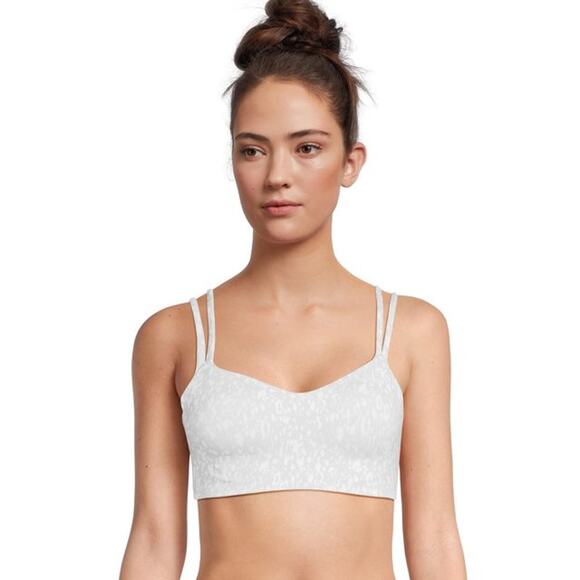 Avia Gray Floral Print Strappy Activewear Sports Bra Women's Size XL - Picture 1 of 5